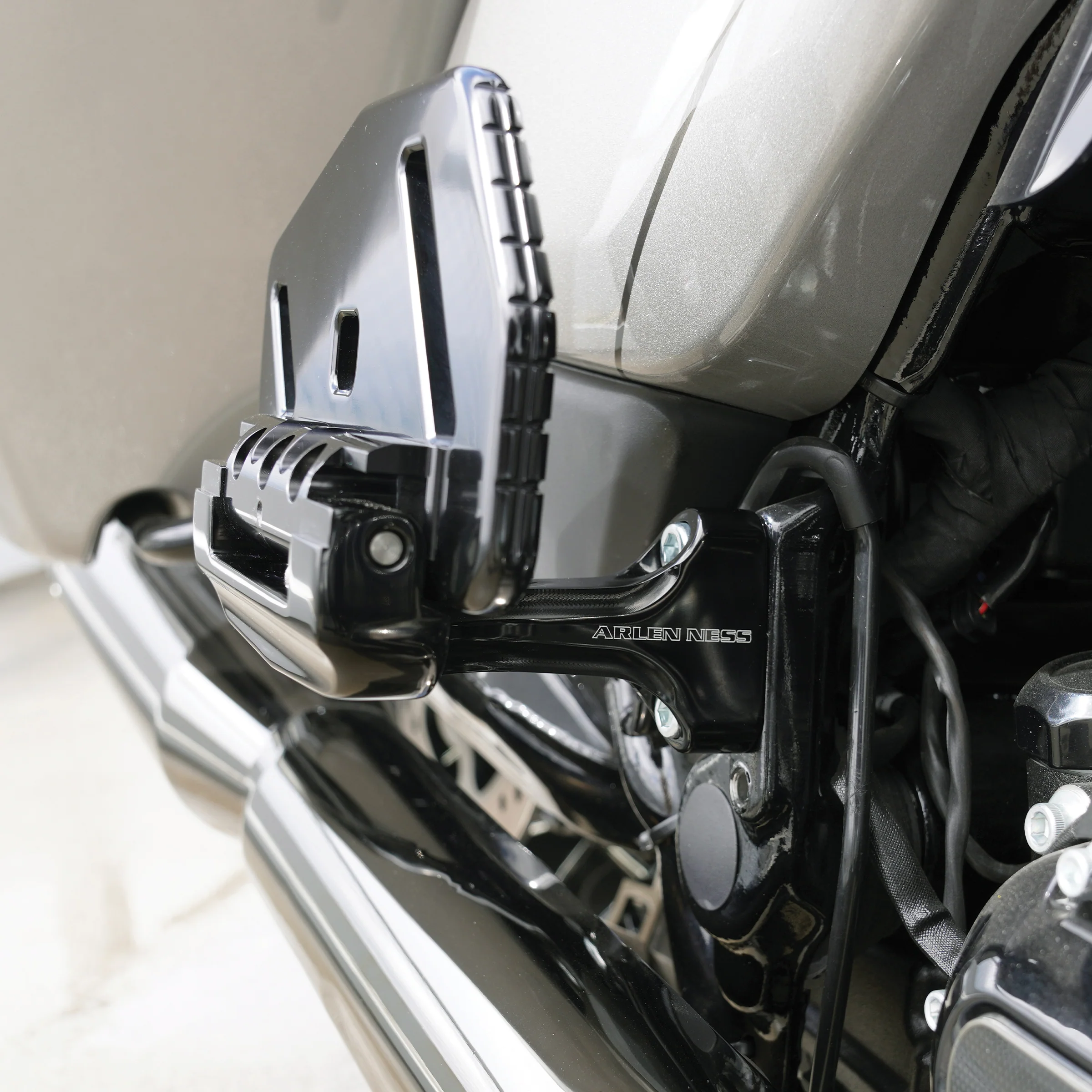 Forged Passenger Floorboard Mounts, All Black - Image 4