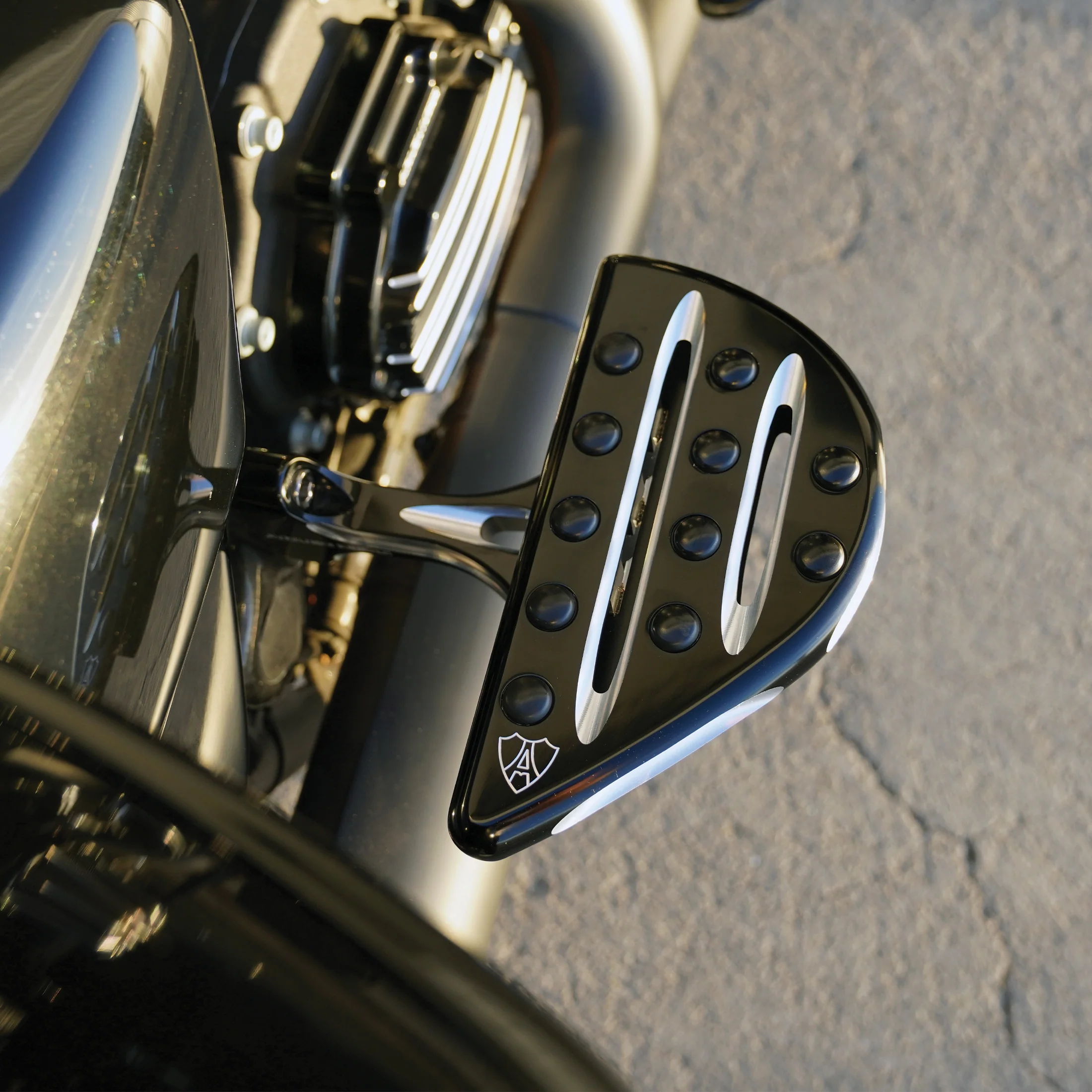 Forged Passenger Floorboard Mounts, Black - Image 5