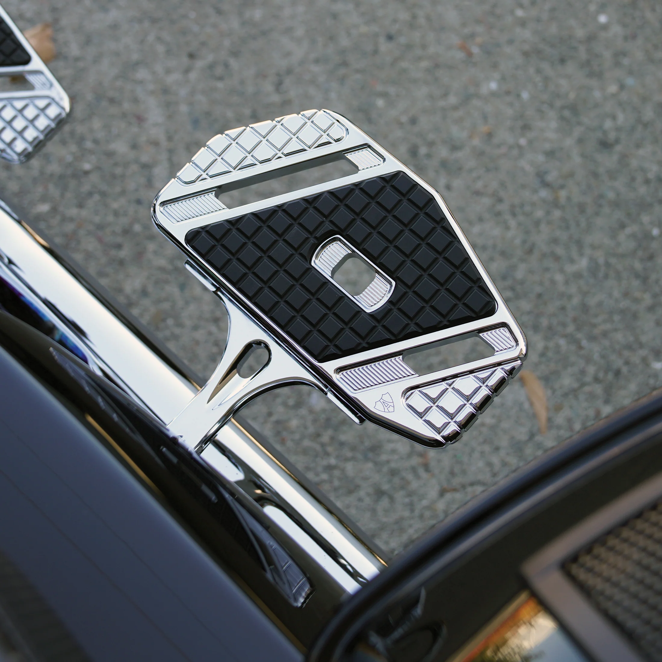 Forged Passenger Floorboard Mounts, Chrome - Image 2