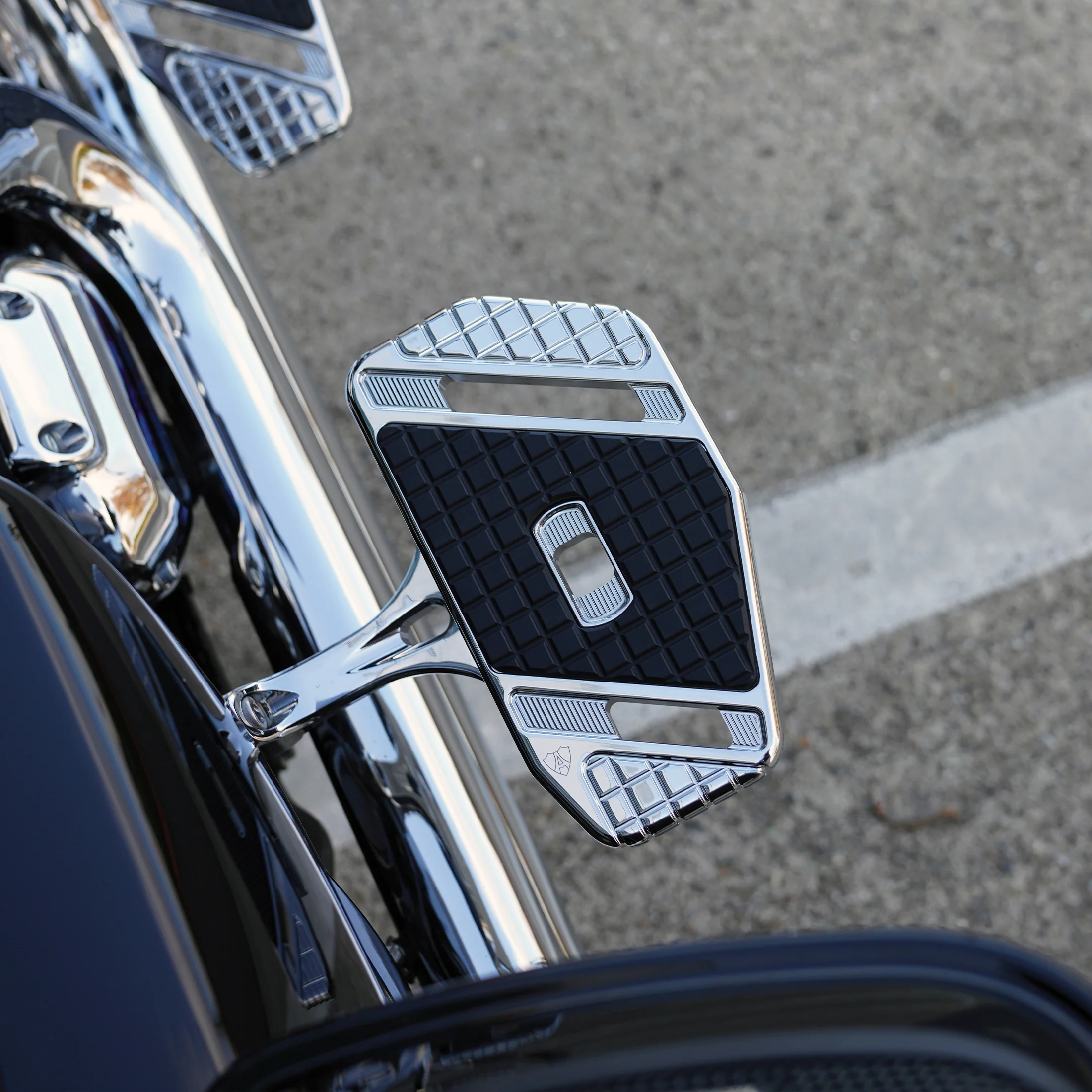 Forged Passenger Floorboard Mounts, Chrome - Image 4